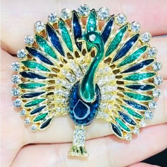 Jewelry - Peacock Brooch Pins Multicolor Enamel Unisex Animal Brooches size 4.7cmx4.7cm